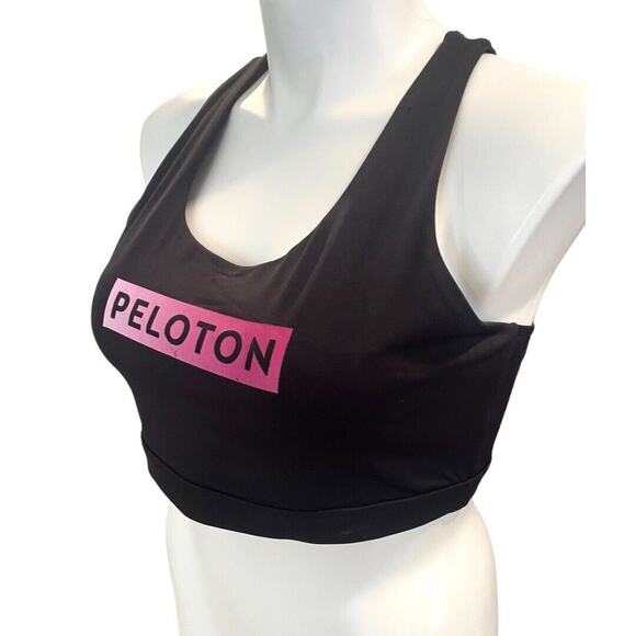 2X Peloton Black Sports Bra Compression Scuba Material - Picture 2 of 7